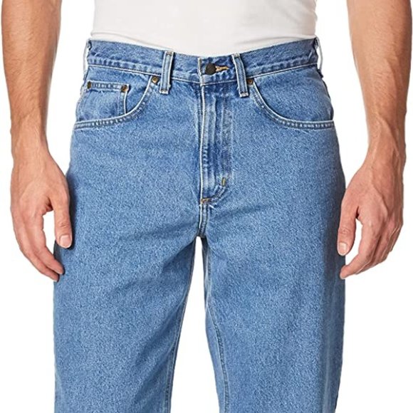 NWT Carhartt Men's Relaxed Fit Heavyweight 5-Pocket Tapered Stonewash Blue Jeans - Picture 11 of 14